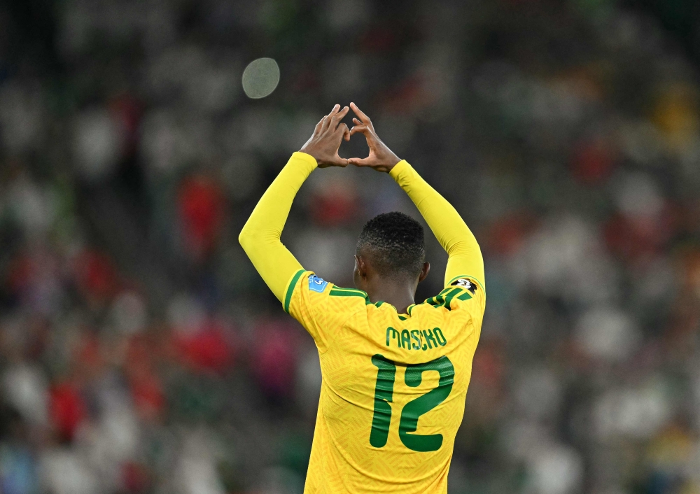 South Africa's  #12 Thapelo Maseko. — AFP