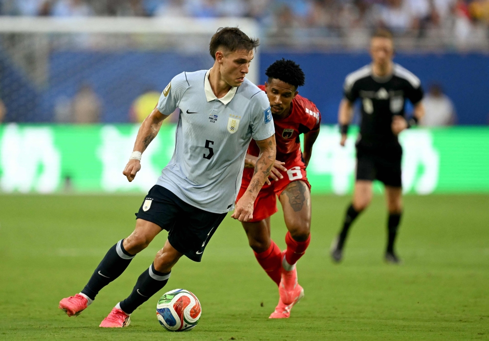 Uruguay's midfielder #05 Manuel Ugarte. — AFP