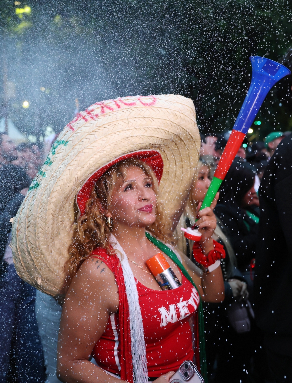  
General view of a Mexico fan as fans gather before the match 