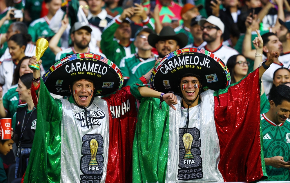  
Mexico fans inside the stadium before the match  