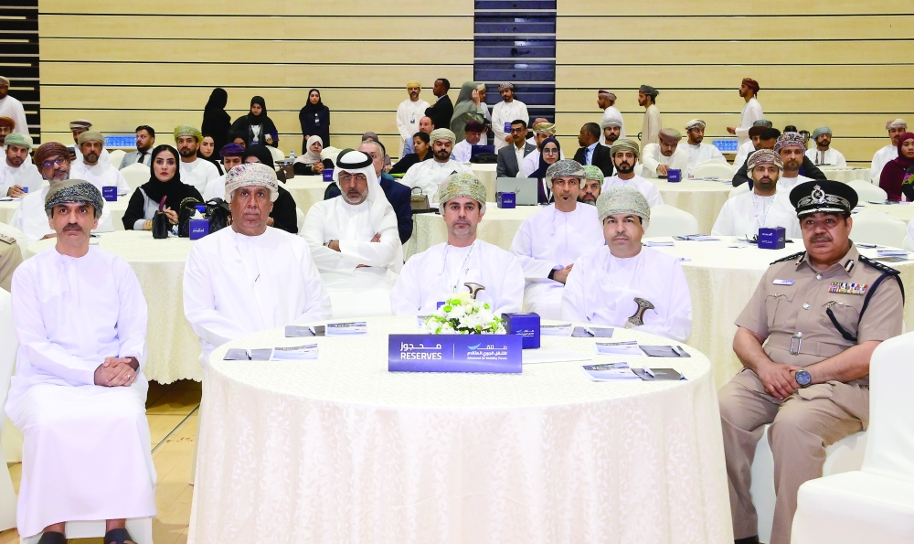 
Eng Nayef bin Ali al Abri, Chairman of the Civil Aviation Authority, and other officials at the Advanced Air Mobility Forum in Muscat on Thursday. 