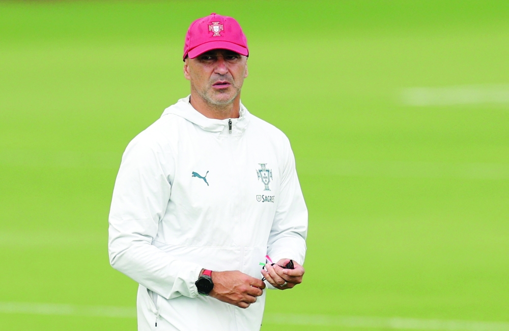  
Portugal coach Roberto Martinez during training. — Reuters 