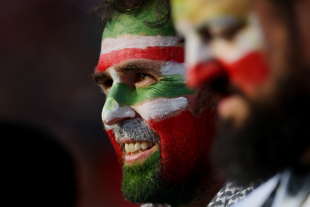  
General view of Iran fans inside the stadium before the match 