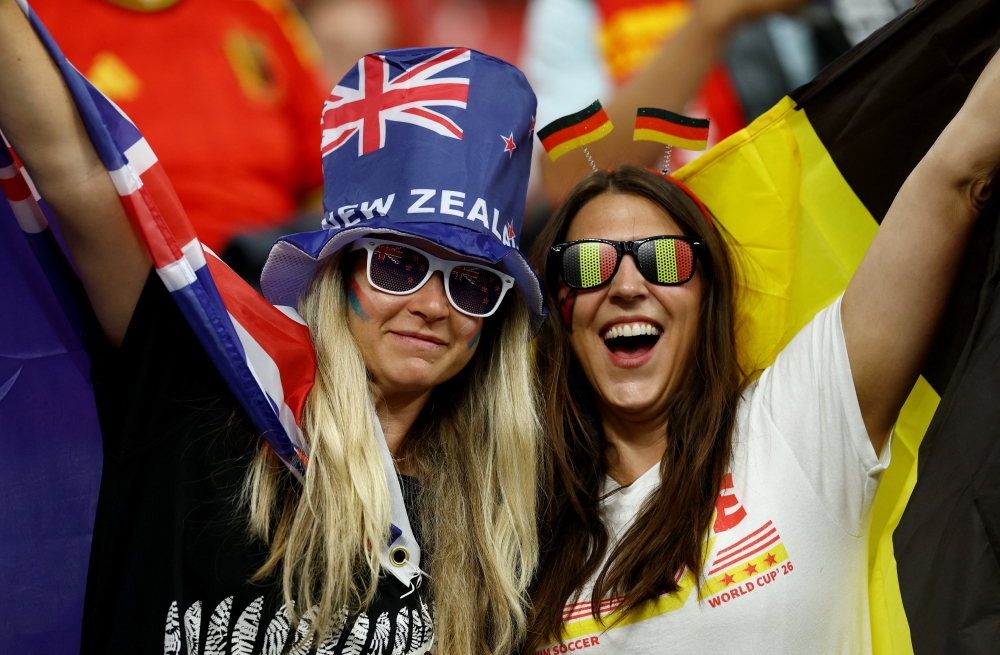  
New Zealand fans inside the stadium before the match 