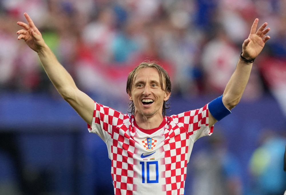  
Croatia's Luka Modric celebrates after the match  