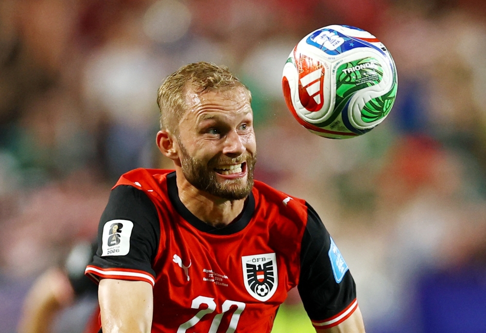  
Austria's Konrad Laimer in action. — Reuters