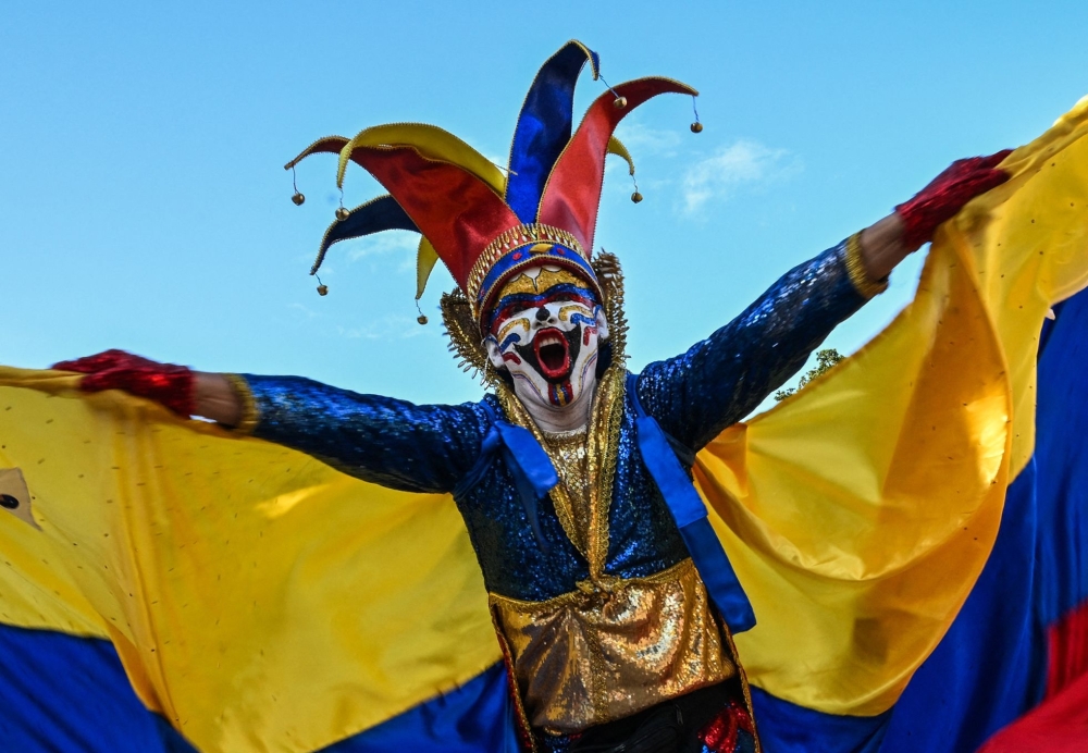 A Colombia fan reacts while watching the 2026 FIFA World Cup Group K match between Colombia and Portugal during a fan gathering at the FIFA Fan Festival in Miami 