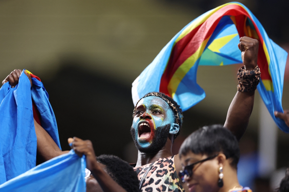  
DR Congo fans celebrate after the match 