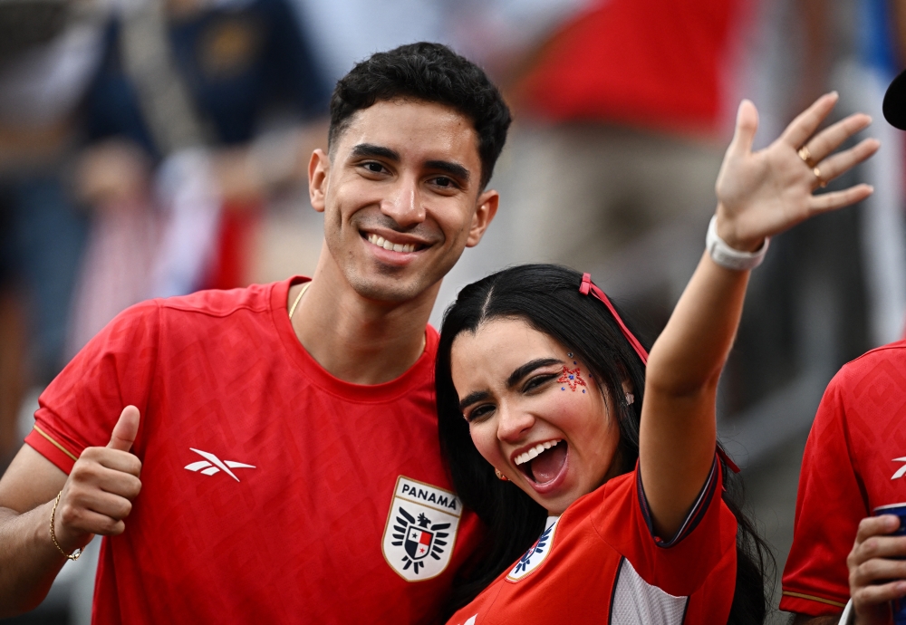 
Panama fans inside the stadium before the match  