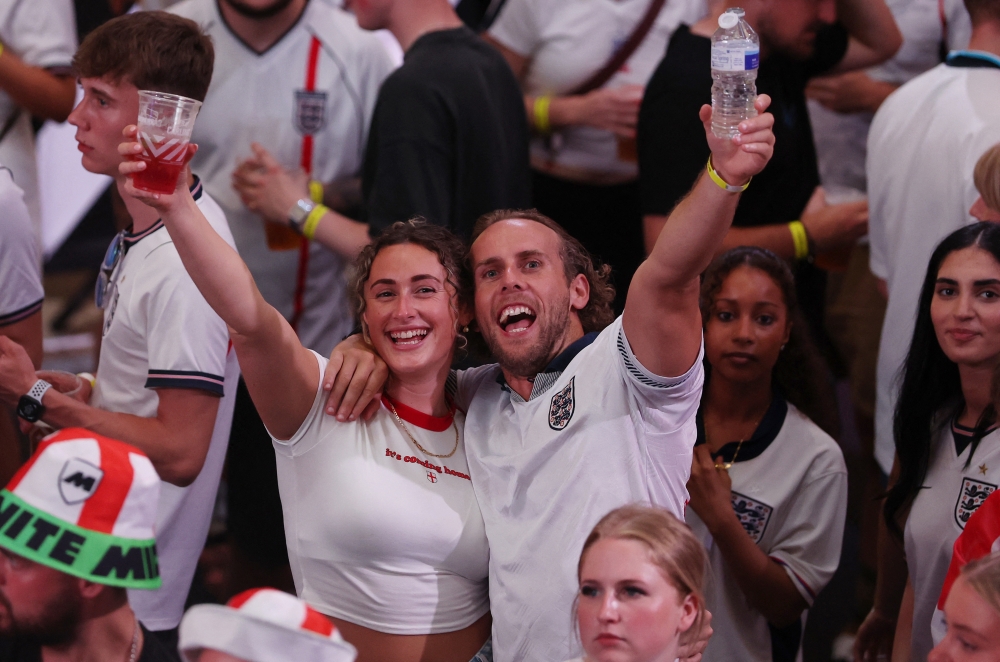 
England fans ahead of the match 