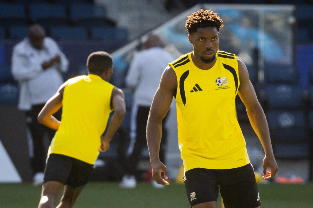 South Africa's defender #21 Ime Okon. — AFP   