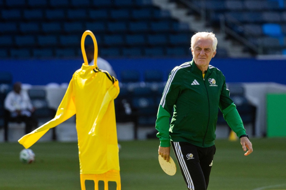 South Africa's Belgian head coach Hugo Broos. — AFP    
