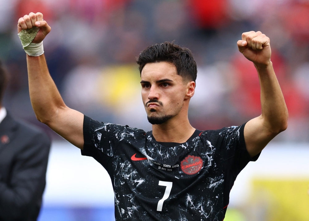  
Canada's Eustaquio celebrates after the match. — Reuters 