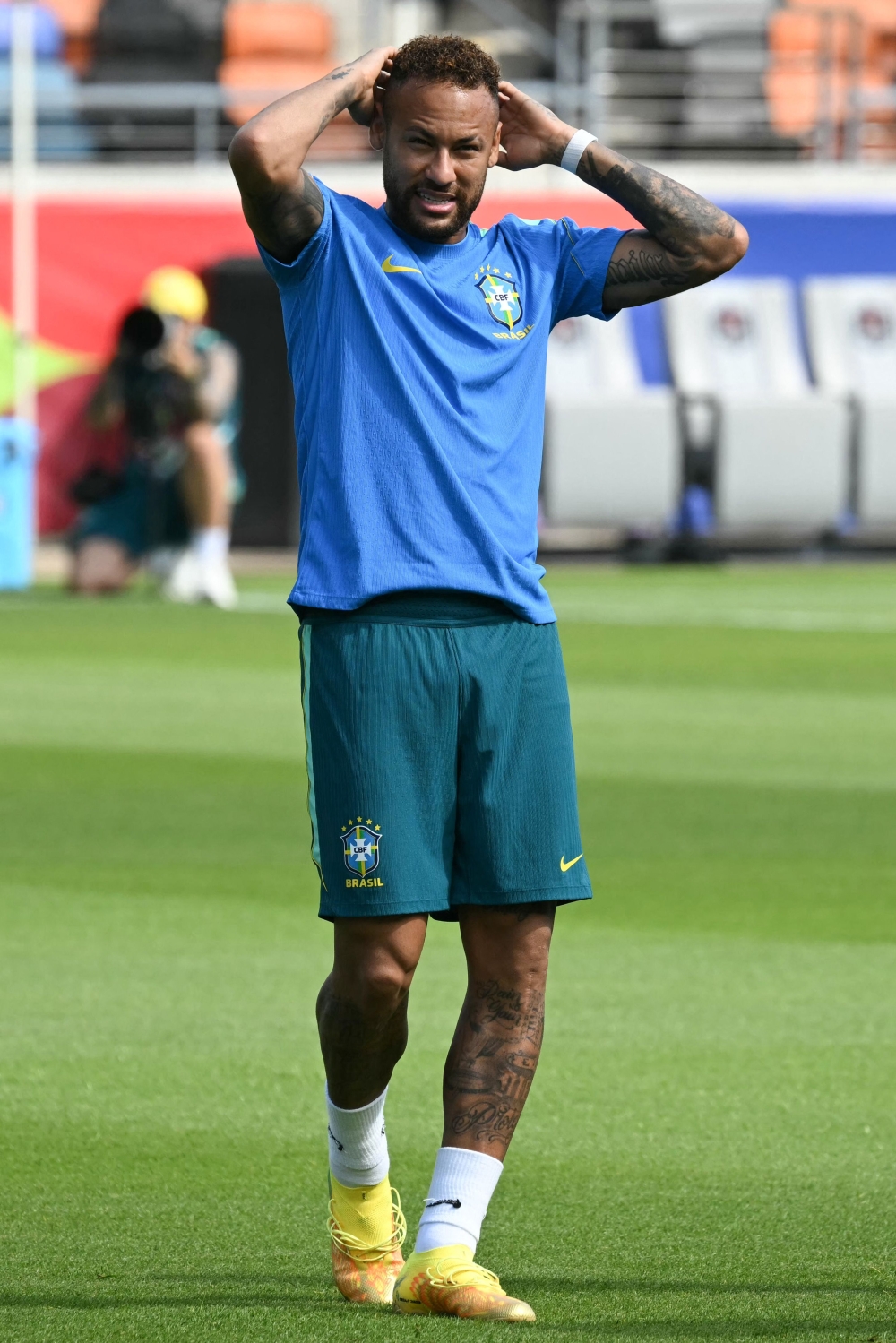Brazil's #10 Neymar during. — AFP 
