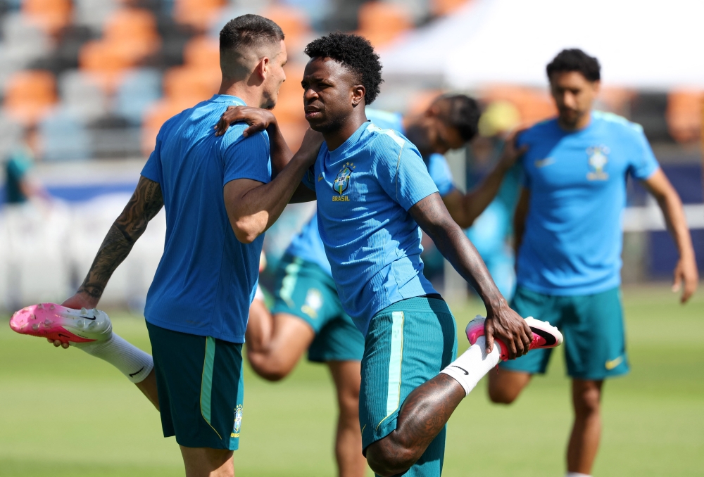  
Brazil's Vinicius Junior during training. — Reuters  