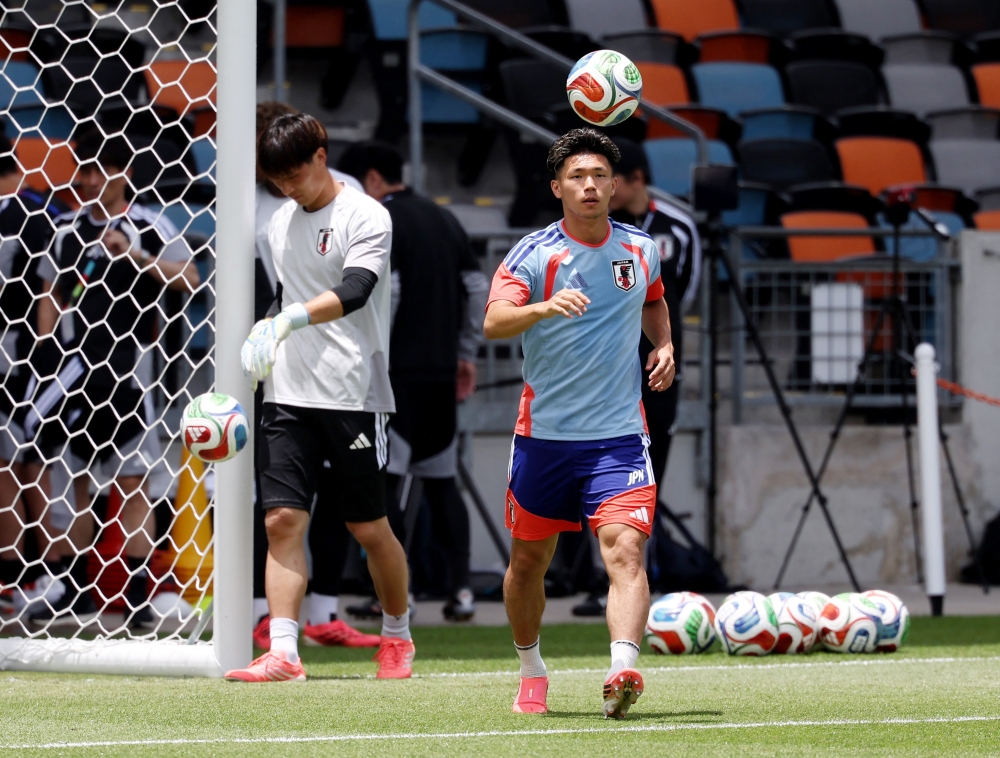  
Japan's Kento Shiogai during training. — Reuters