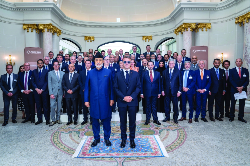His Majesty and President Macron graced the Omani-Franco Business Forum in Paris