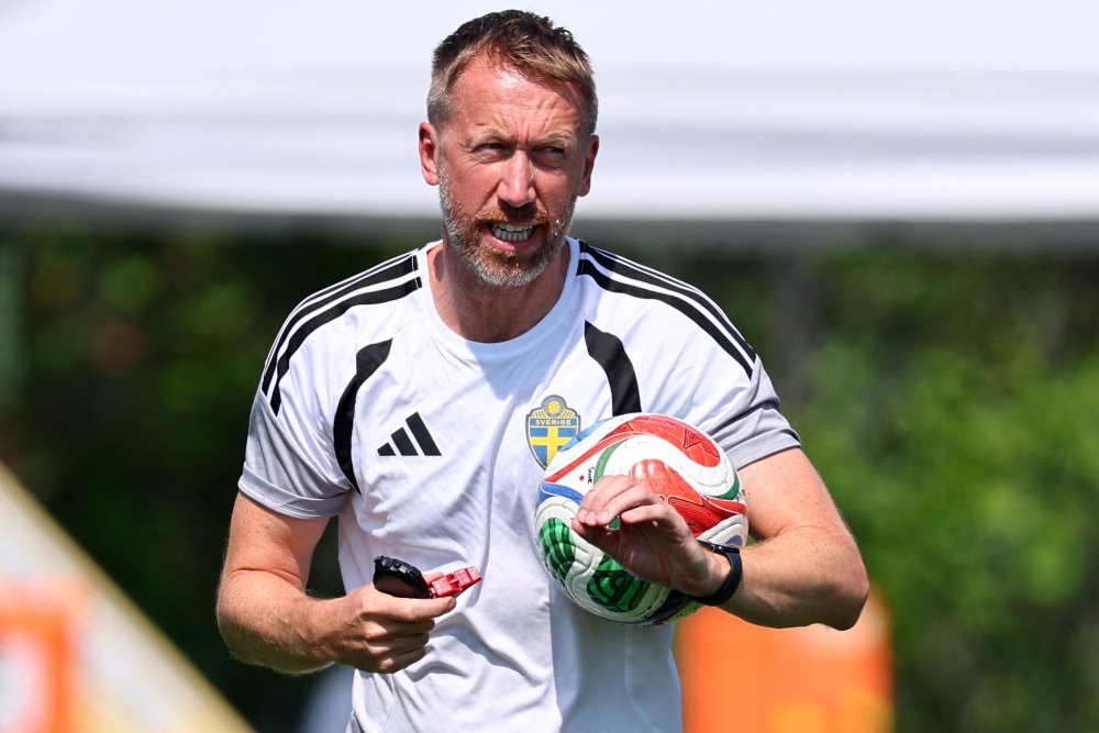  
Sweden coach Graham Potter. — Reuters  