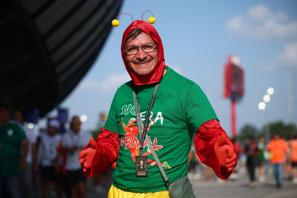  
Morocco fans outside the stadium before the match  
