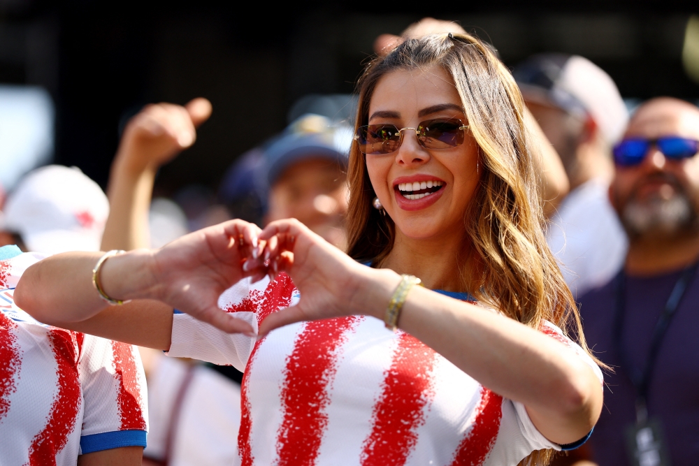  
Paraguay fans inside the stadium before the match  