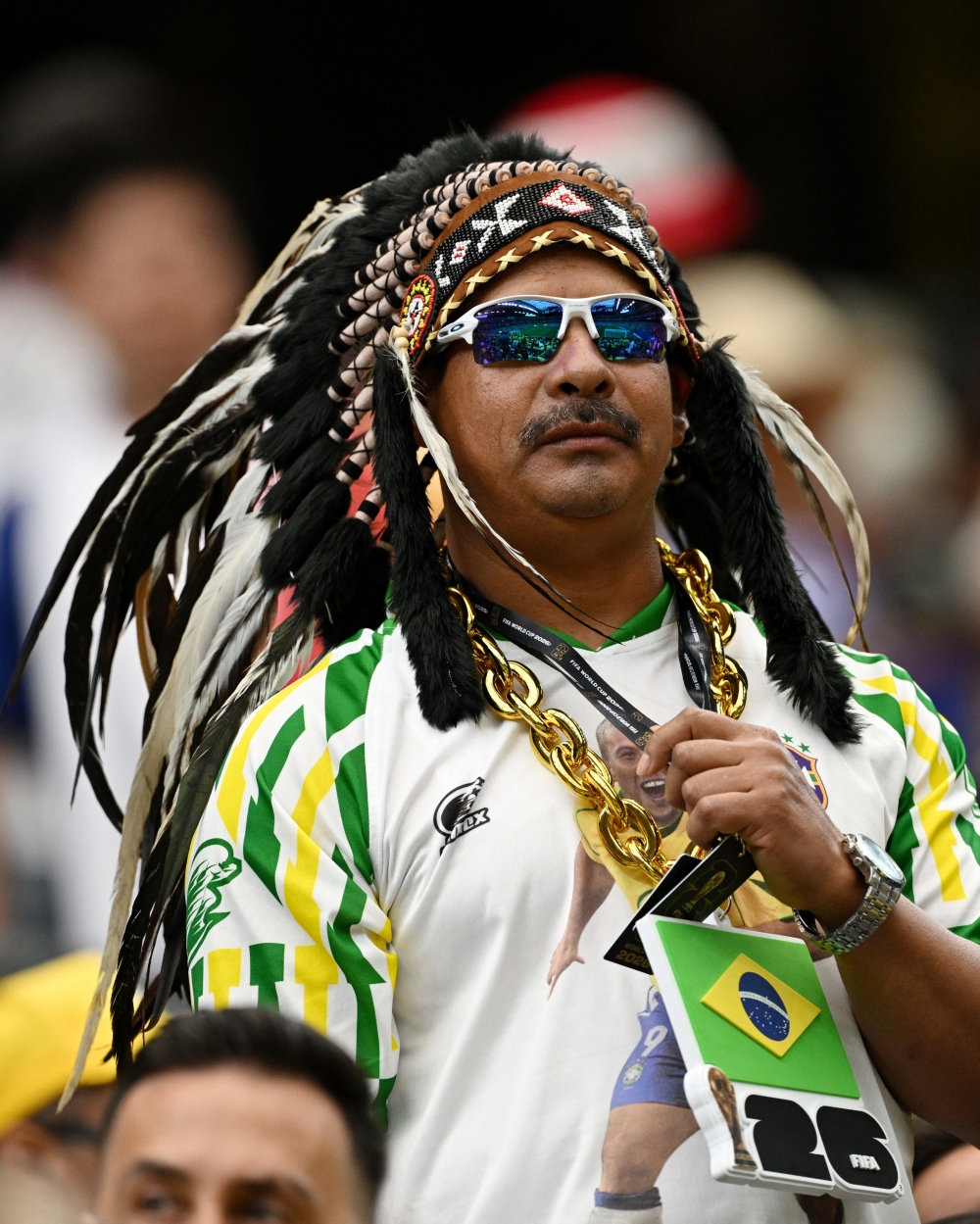  
Brazil fans inside the stadium before the match  