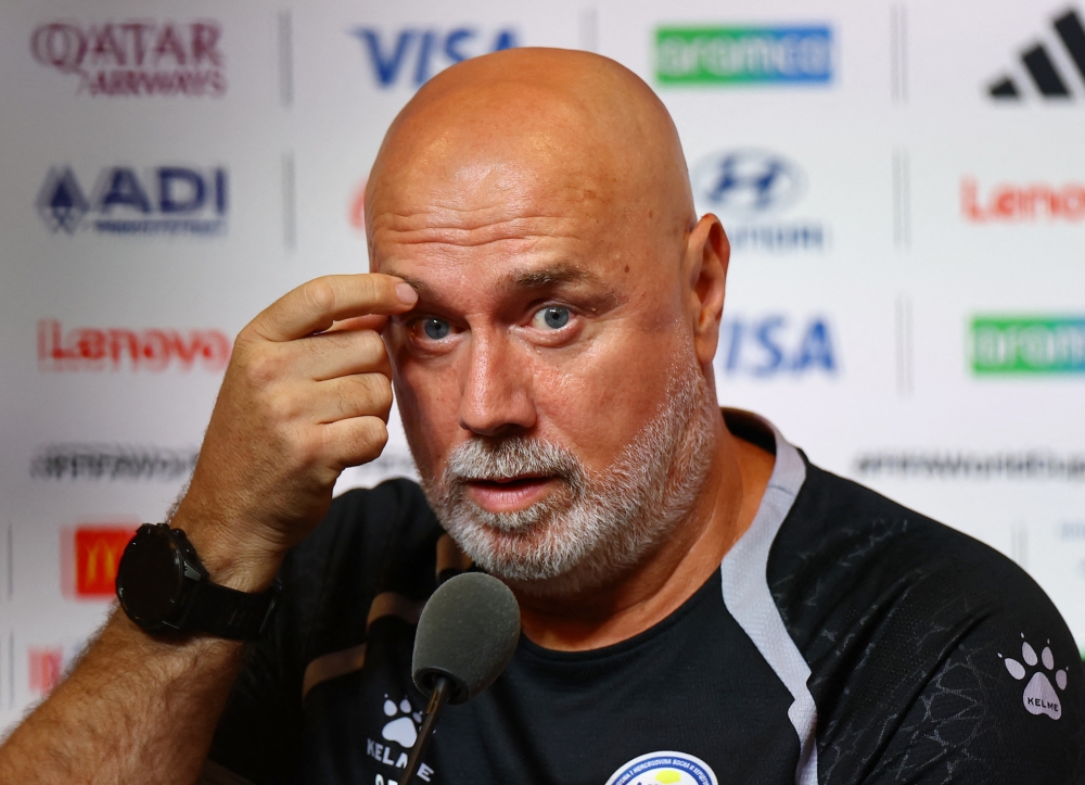  
Bosnia and Herzegovina coach Sergej Barbarez. — Reuters  