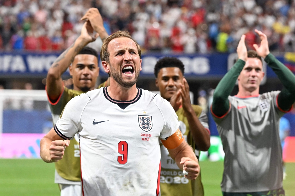 England's #09 Harry Kane celebrates after the winning. — AFP  