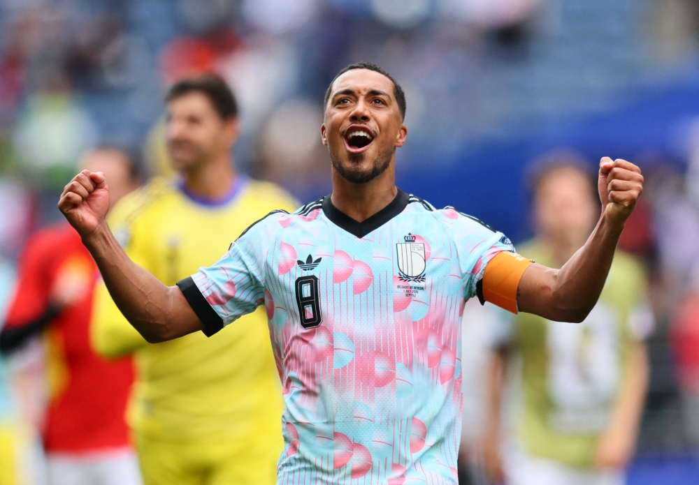  
 Belgium's Tielemans celebrates after the match. — Reuters  
