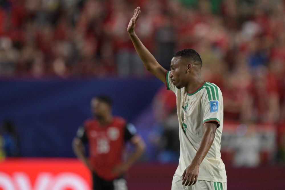 Algeria's defender #17 Rafik Belghali. — AFP  