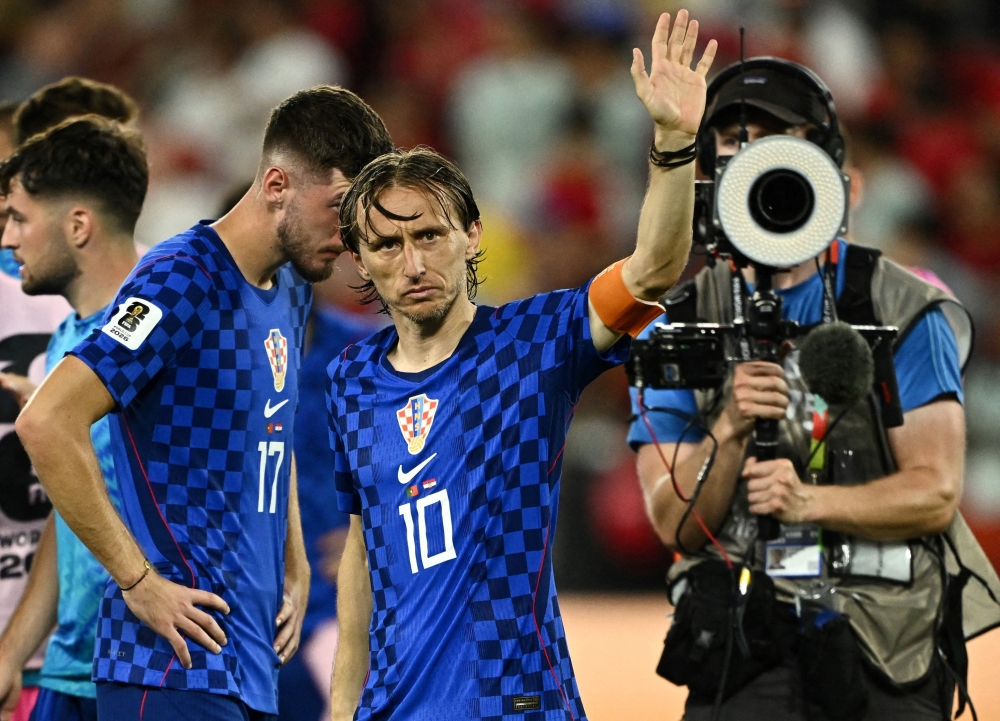  
Croatia's Modric acknowledges fans after match. — Reuters 