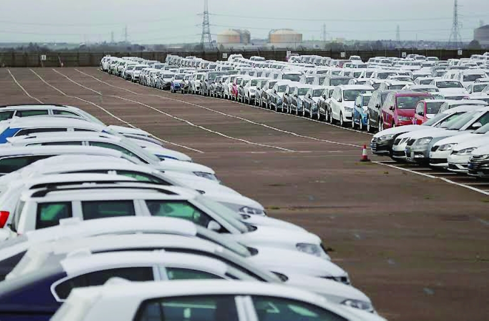 Imported cars are parked in a storage area at Sheerness port, Sheerness, Britain. - Reuters 