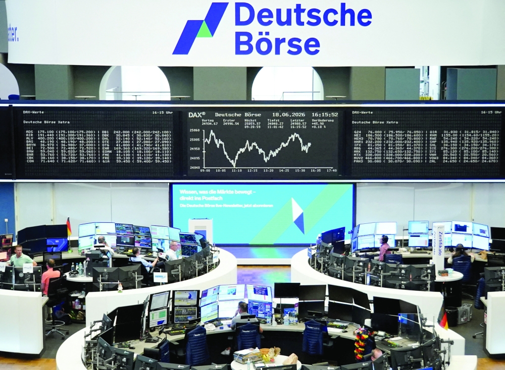 The German share price index DAX graph is pictured at the stock exchange in Frankfurt, Germany. - Reuters