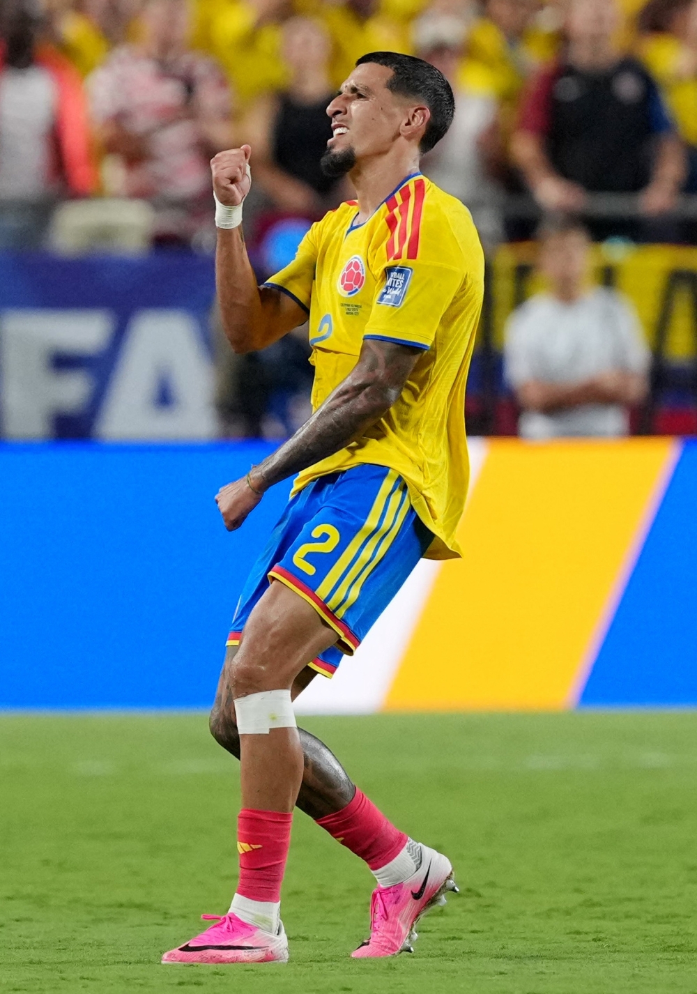  
Colombia's Munoz celebrates after the match.   — Reuters