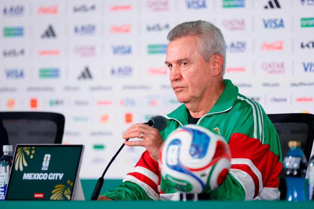 Mexico's head coach Javier Aguirre gives a press conference at the Mexico City Stadium 