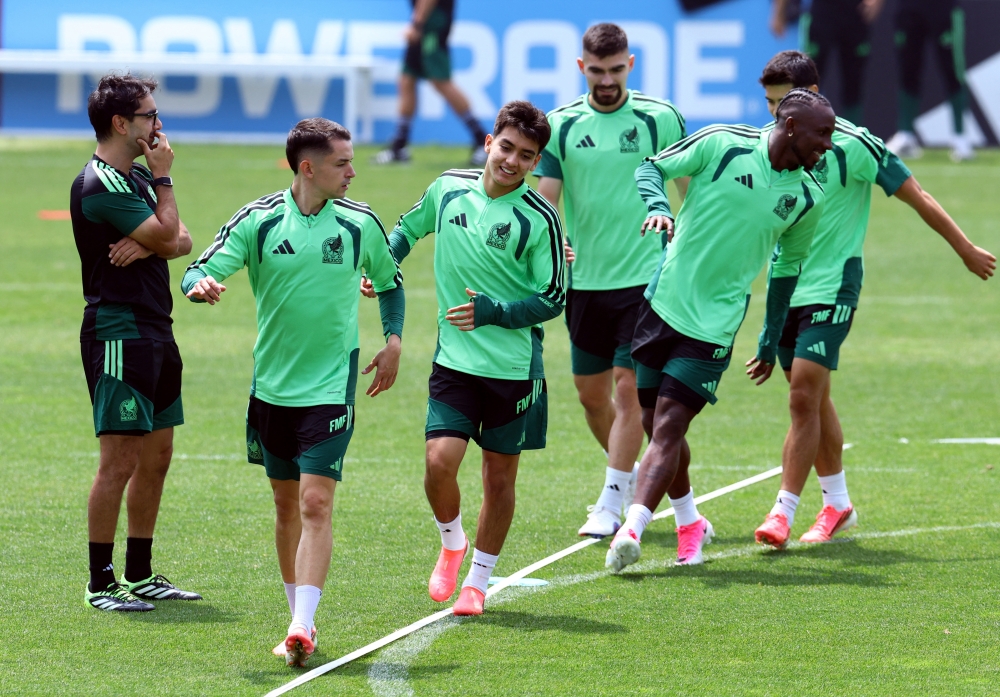  
Mexico's Gilberto Mora during training 
