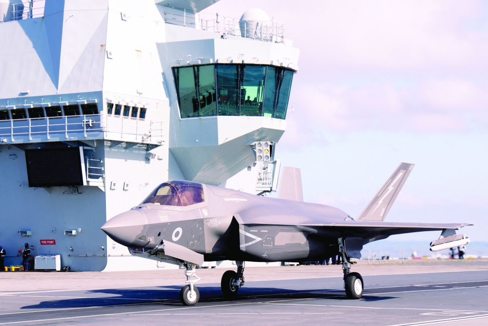 A British Royal Navy F-35B fighter aircraft on board HMS Prince of Wales in the Norwegian Sea. — Reuters