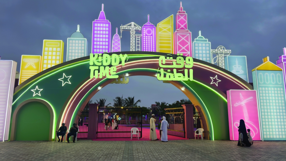 The entrance to Kiddy Time at Awqad Public Park, one of the family-focused attractions in this year’s Khareef Dhofar programme.