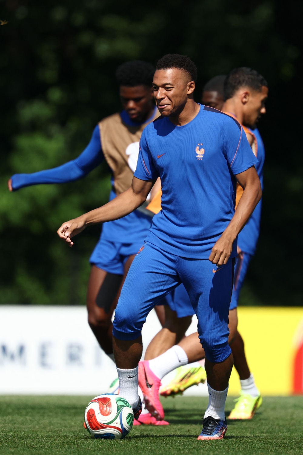 France's #10 Mbappe during training. — AFP