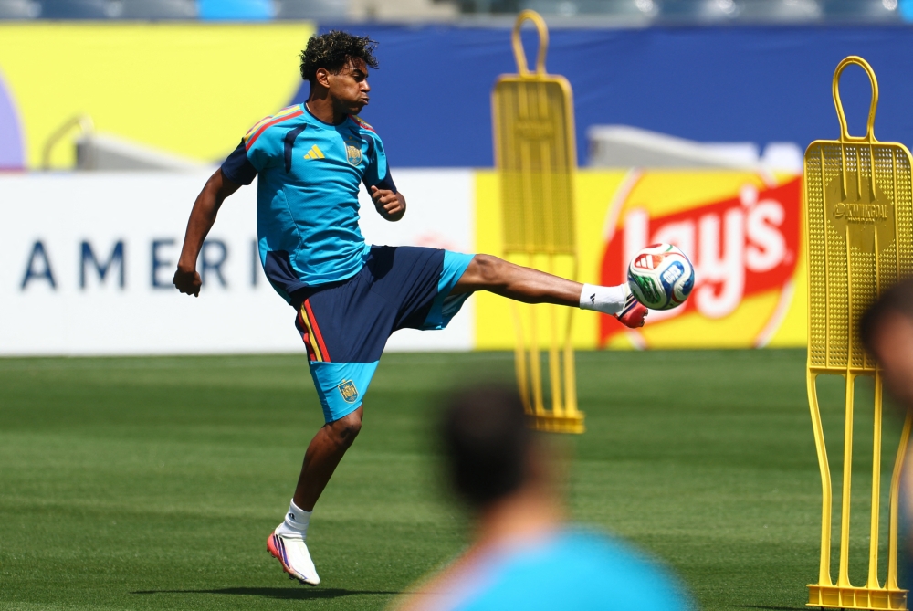  
Spain's Yamal during training. — Reuters  