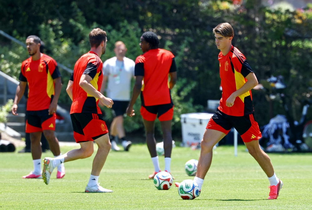  
Belgium's Ketelaere during training. — Reuters