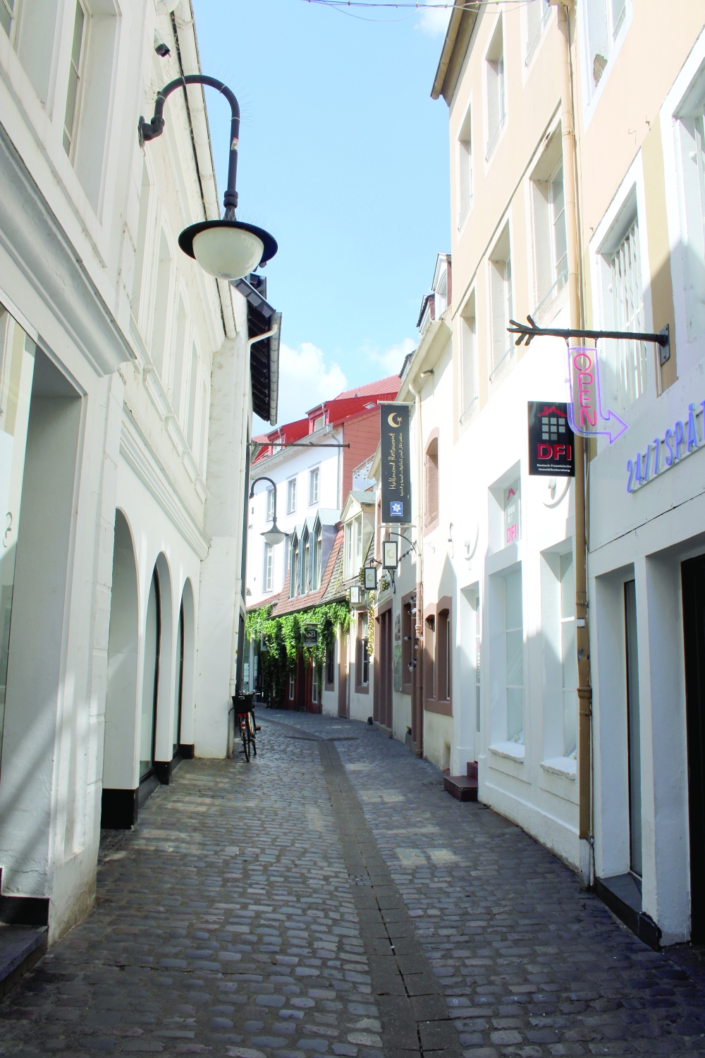Fröschengasse Shopping Street one of Saarbrücken's most picturesque lanes, a cobbled street just off the bustling St Johanner Markt