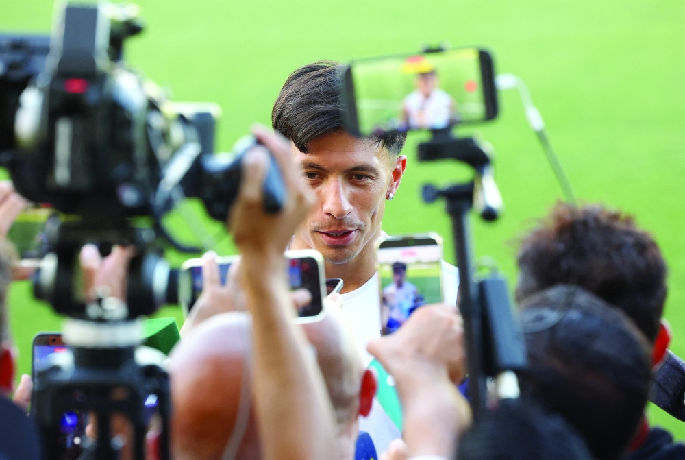 Argentina's Lisandro Martinez during an interview. — Reuters