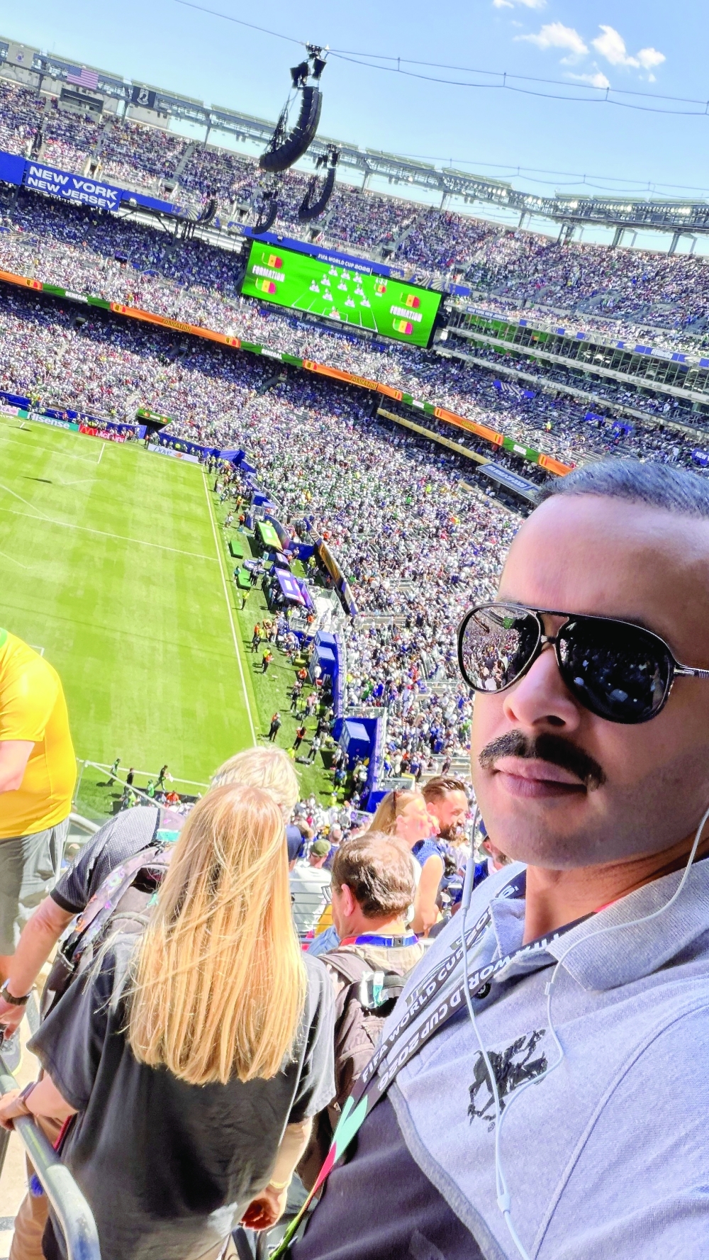 Mazin al Buraiki in the stadium