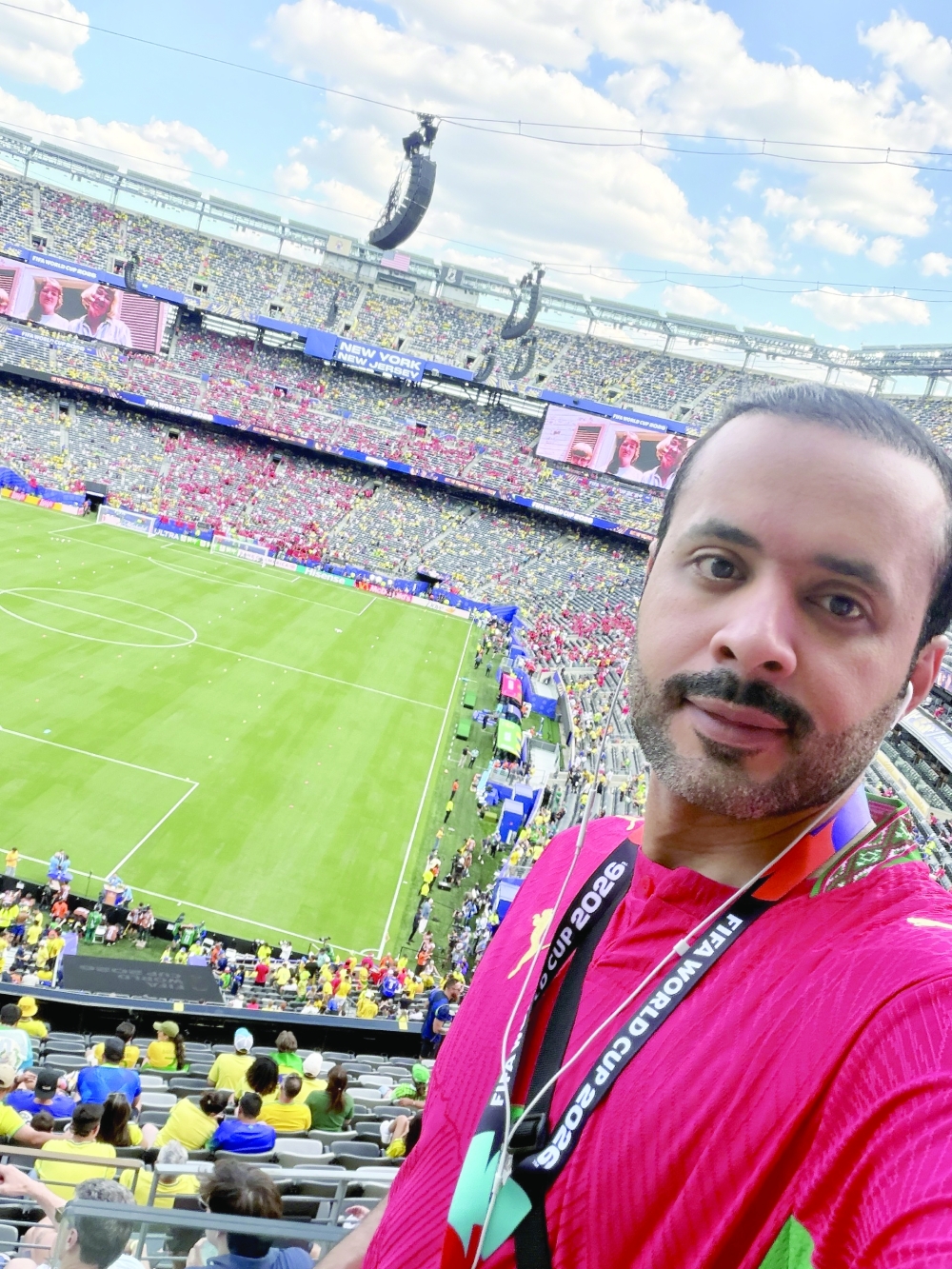 Mazin al Buraiki in the stadium