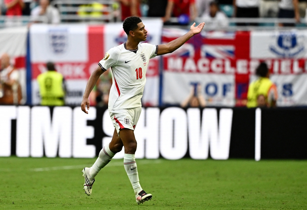  
England's Bellingham acknowledges fans. — Reuters   