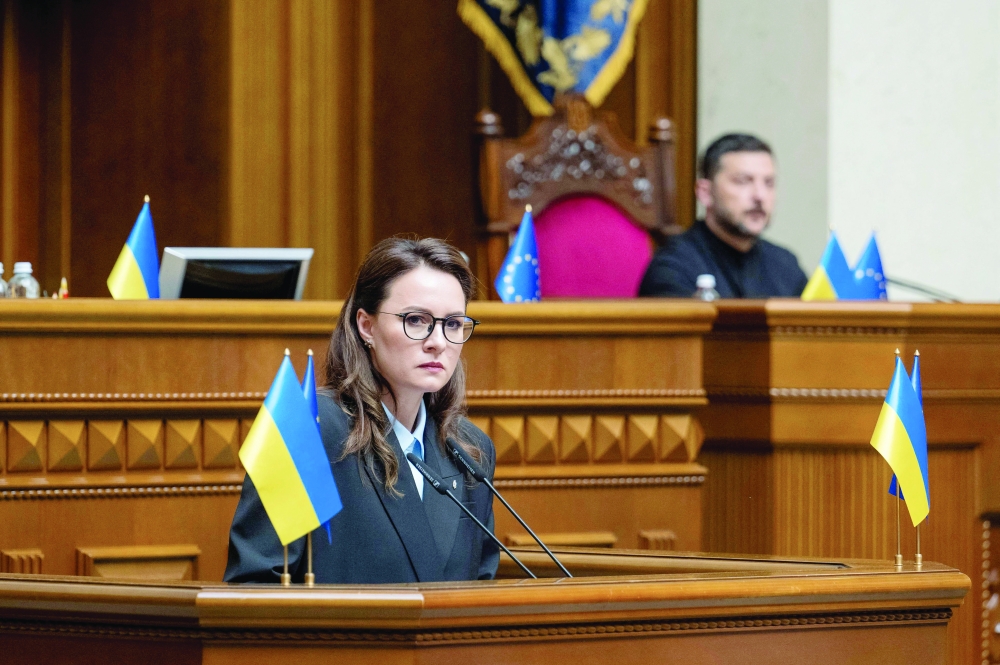 Ukrainian Prime Minister Yulia Svyrydenko attends a session of Ukrainian parliament in Kyiv. — AFP