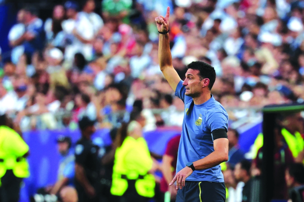 Argentina's head coach Lionel Scaloni. — AFP