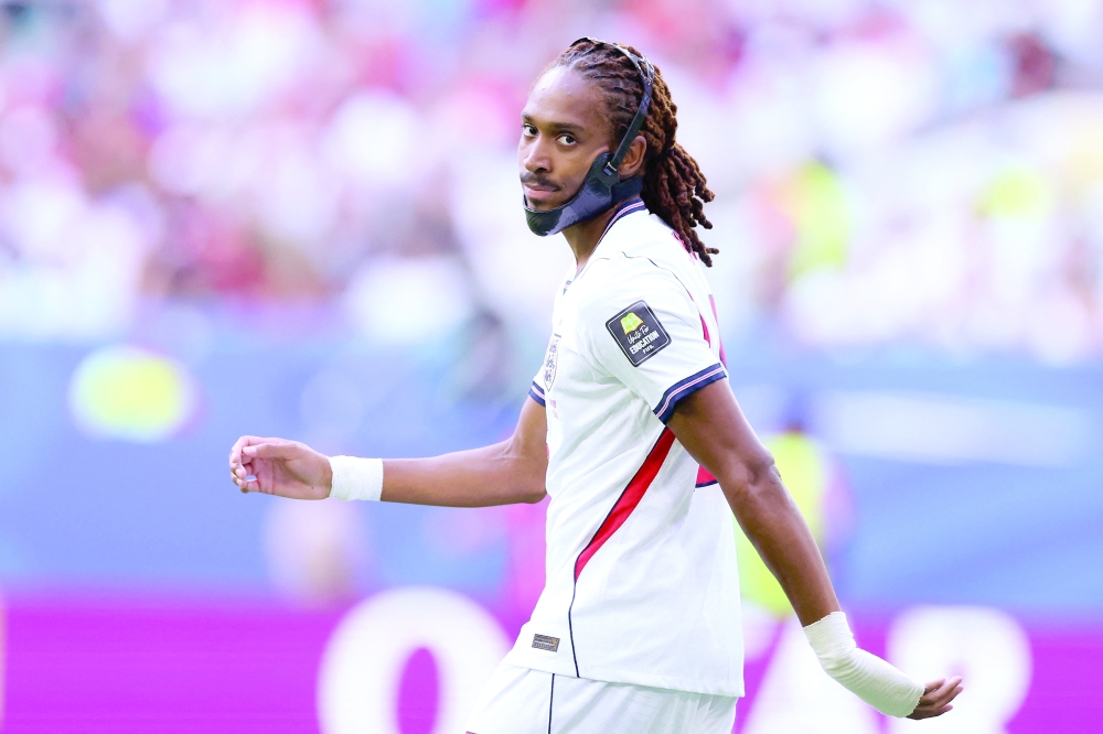 England's #25 Djed Spence reacts during Norway match. — AFP