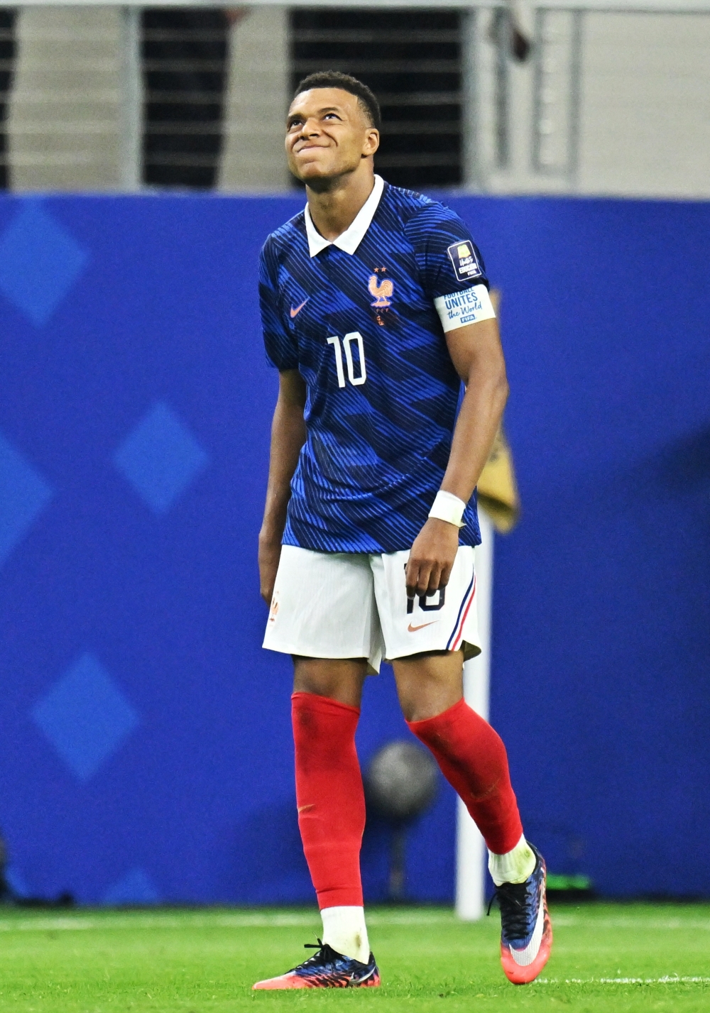  
France's Kylian Mbappe reacts  