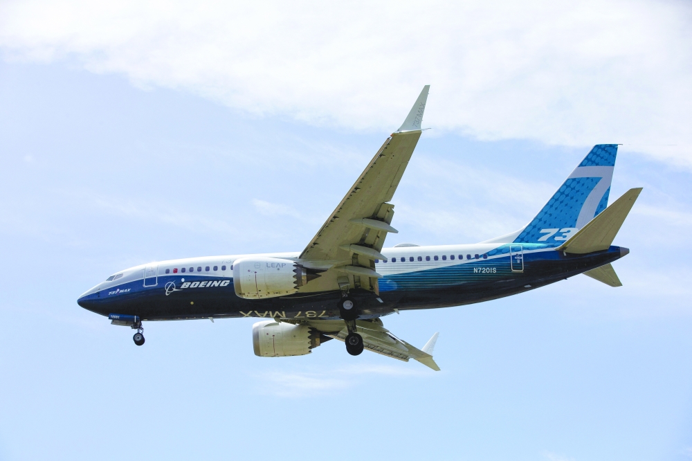 A Boeing 737 MAX airplane lands after a test flight at Boeing Field in Seattle, Washington. — Reuters file photo
